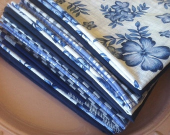 Lunch Box Napkins, Set of 12, Shades of BLUE, by CHOW with ME