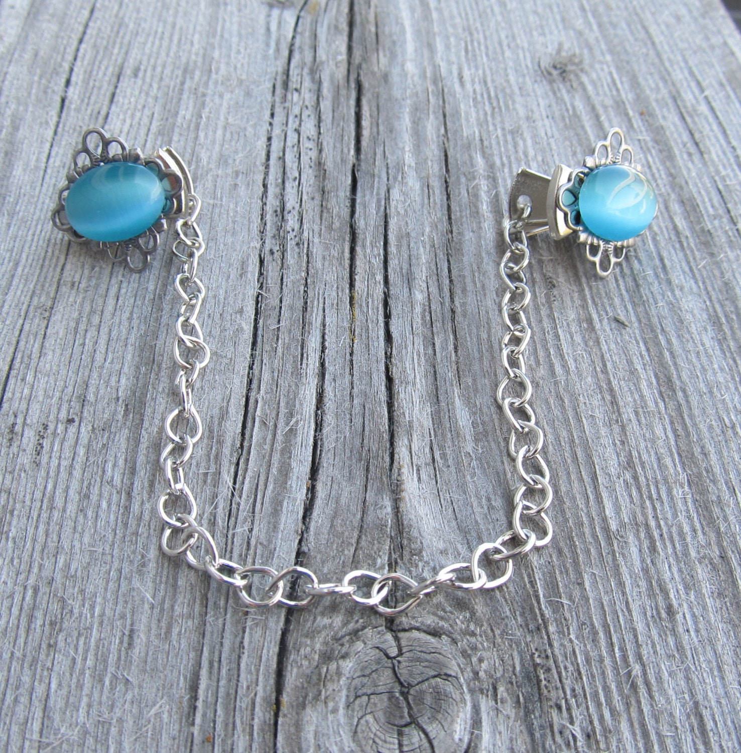 Sky blue sweater clips sweater guard feminine romantic gift