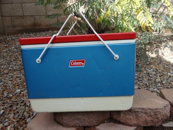 Retro Vintage Coleman Cooler Red White and Blue Very