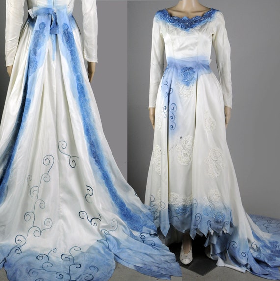 Items similar to Tim Burton Corpse Bride Wedding Dress gown Costume ...