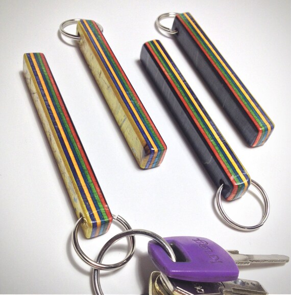 recycled skateboard keychain by scene3 on Etsy
