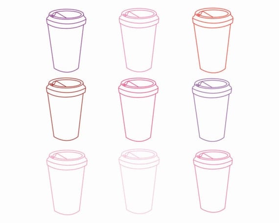 60% OFF SALE Clipart Clip Art Digital Coffee Clipart Gifts for Her Coffee Cups Scrapbooking Il_570xn