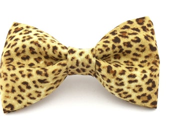 Cheetah Print Clip On Bow Tie