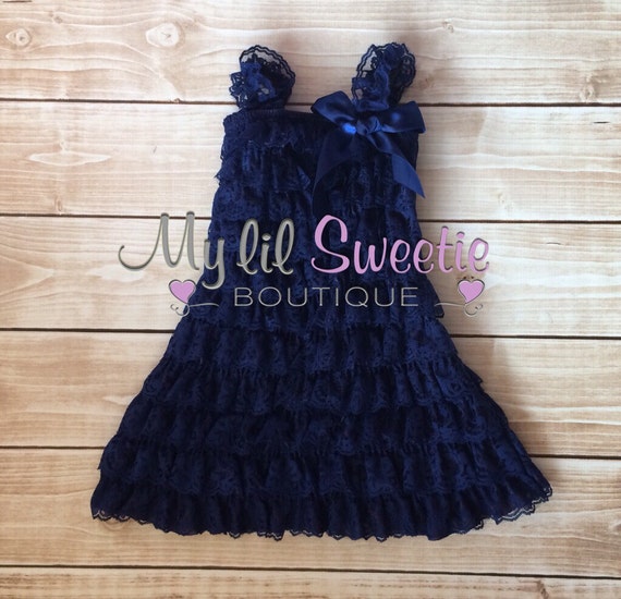 Navy dress Lace dress baby girl outfit infant outfit