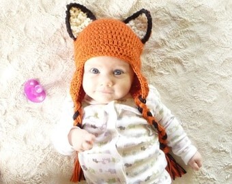 Ear Flap Baby Hat CROCHET PATTERN Hat with Ear Flaps Baby Boy Hat Earflap Beanie Children Earflap Hat Baby Boy Pattern Fox Beanie Foxes Hat
