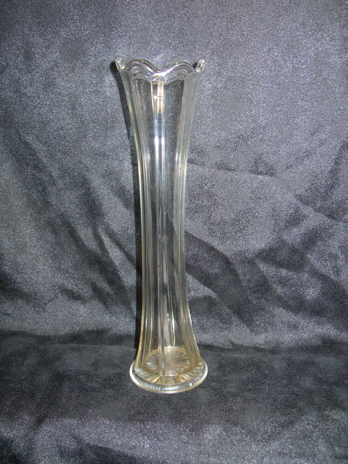 EAPG Stretched Clear Glass Trumpet Vase with by MyRetroCharm