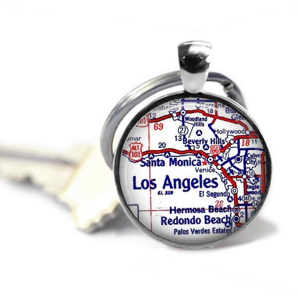 Los Angeles Keychain Personalized Map by LocationInspirations