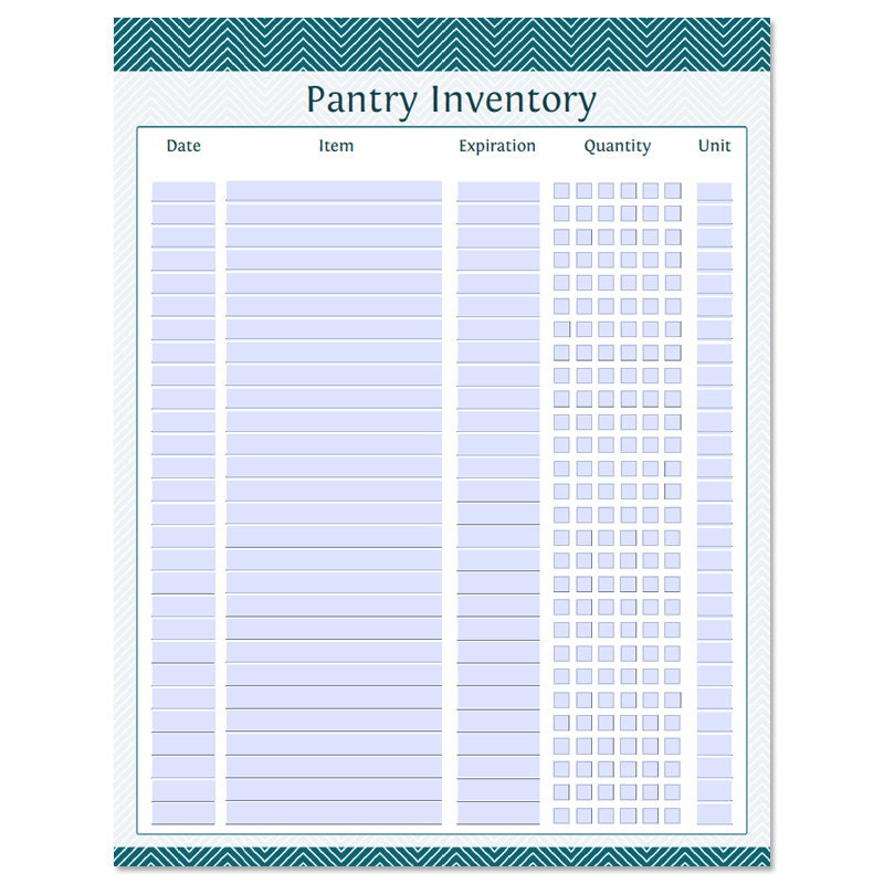 free printable pantry inventory list
