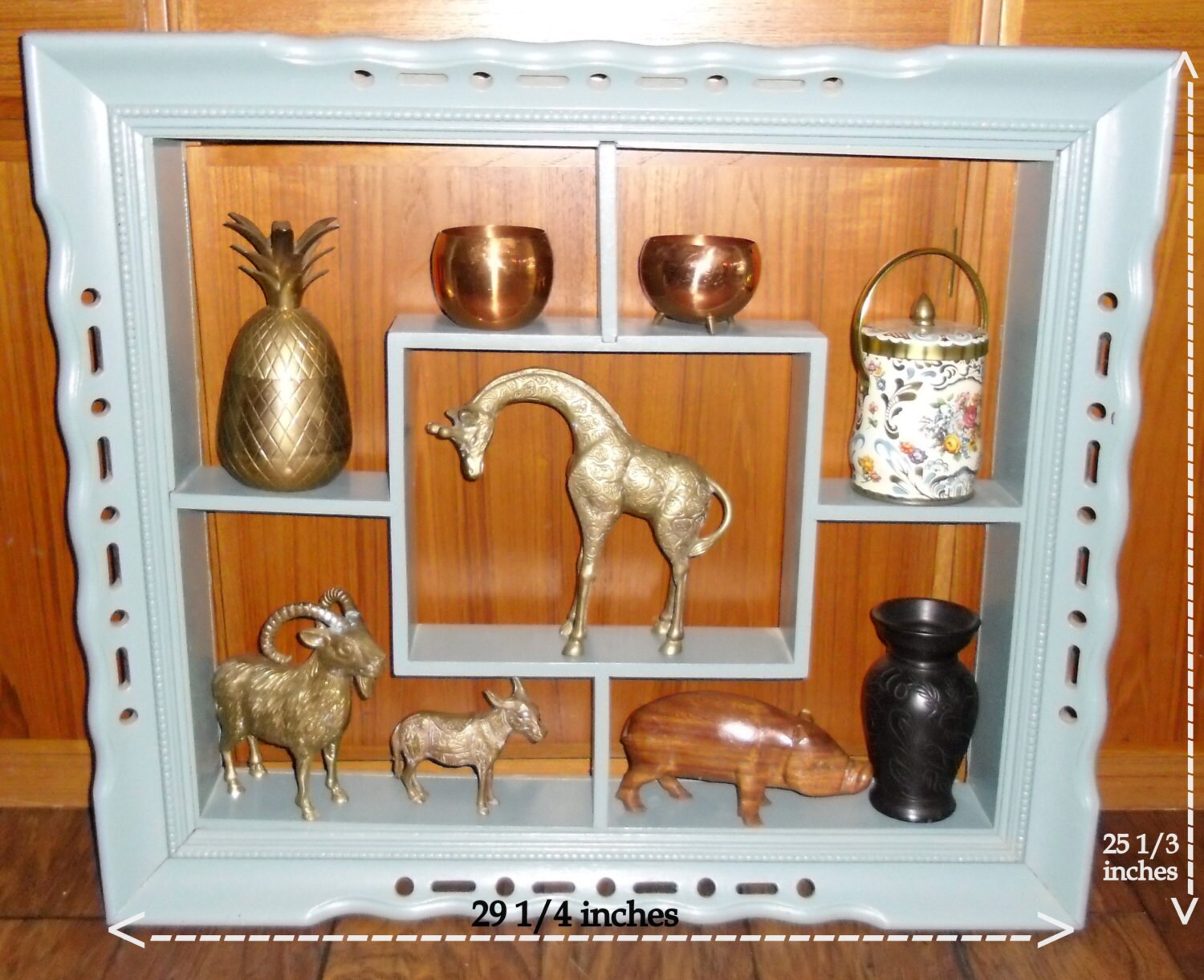 Antique Wall Shelf Shadow Box Shelf Curio Display Shelf