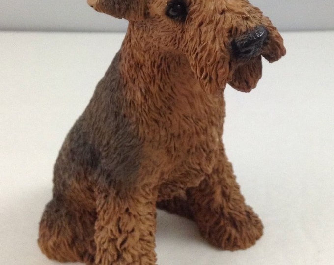 Castagna Figurine Airedale Dog, Vintage Dog 5 1/2 Inches Sitting Position, Stocking Stuffer, Christmas Gift