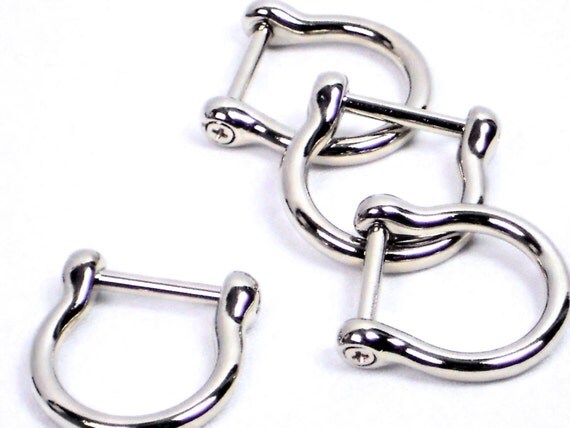 3/4&quot; Silver D-Rings, 4pc Set of Purse Hardware, Screw-In D RINGS in Horseshoe Shape, Bag ...