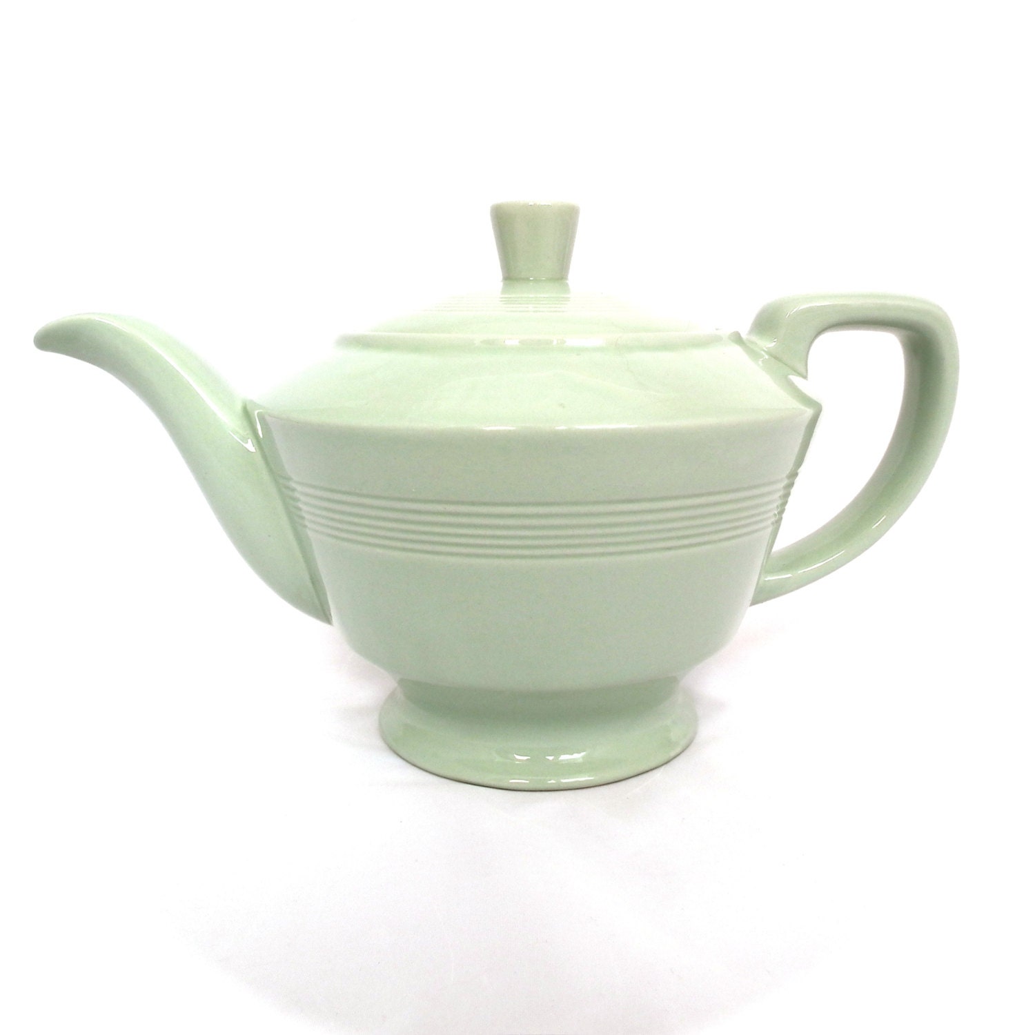 Wood's Ware Beryl Teapot Coffeepot 1940s WW2 Tea by TwoTimeVintage