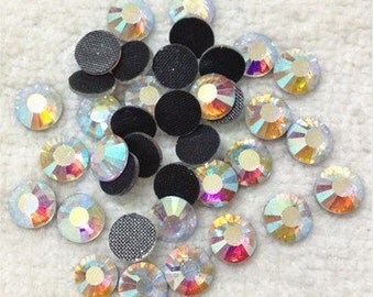 Free Shipping DMC (Machine Cut) Hot Fix Rhinestone Strass Crystal (White) AB Color Size ss16 facotry supply 1440 Pieces*2