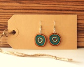 Beautiful brown 'circle' earrings, made of polymer clay