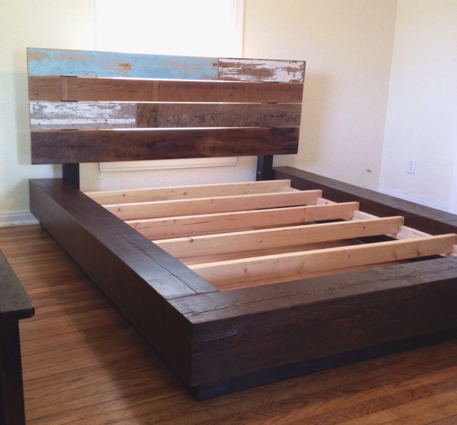 Reclaimed Bed Beam Bed by RevivalSupplyCo on Etsy