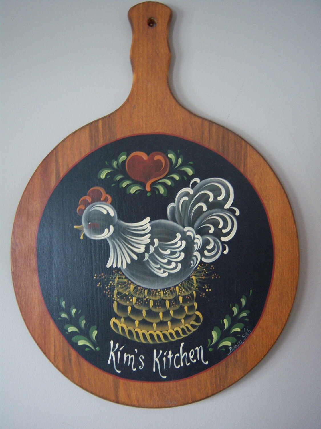 Cutting board. Kim's kitchen. Hand painted. Kitchen decor.