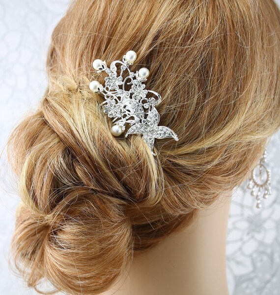 Bridal Hair Comb Wedding Hair Comb Crystal by goddessdesignsgems