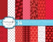 80% OFF SALE 14 valentine heart digital paper, commercial use, scrapbook papers, background - PS589 Il_170x135