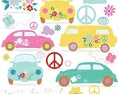 80% OFF SALE hippie cars clipart commercial use, valentine vector graphics, digital clip art, digital images - CL636 Il_170x135