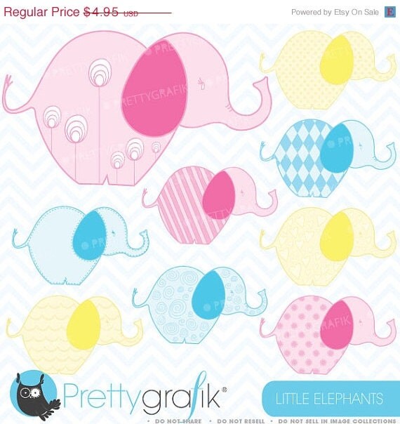 60% OFF SALE elephant clipart commercial use, vector graphics, digital clip art, digital images - CL375 Il_570xn
