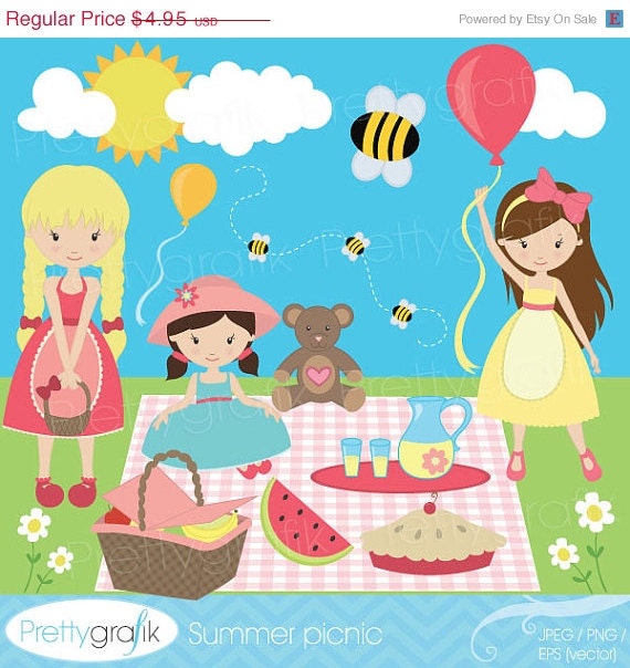 60% OFF SALE Picnic day clipart commercial use, vector graphics, digital clip art, digital images - CL527 Il_570xn