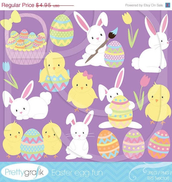 60% OFF SALE easter bunny clipart commercial use, vector graphics, digital clip art, digital images - CL506 Il_570xn