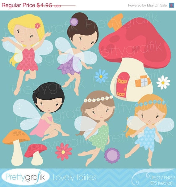 80% OFF SALE fairy clipart commercial use, vector graphics, digital clip art, digital images - CL513 Il_570xn