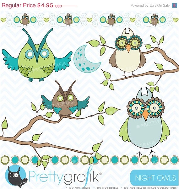 80% OFF SALE Owl clipart commercial use, vector graphics, digital clip art, digital images - CL438 Il_570xn