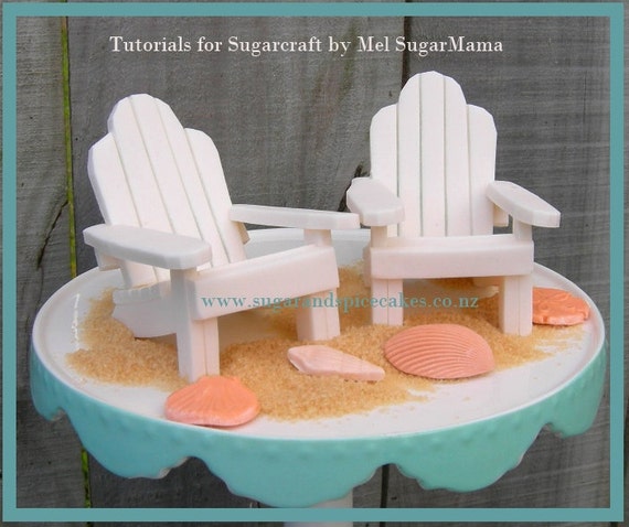 Adirondack Beach Chair Cake Topper Tutorial - TUTORIAL in .pdf 