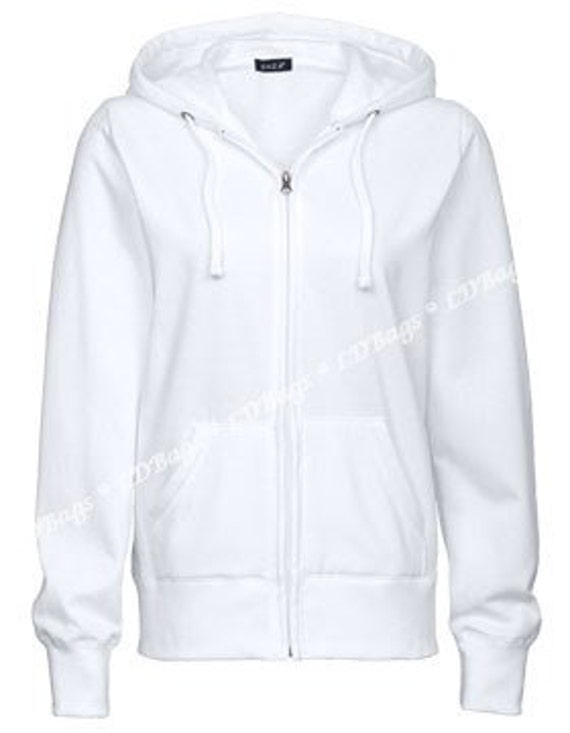 white graphic zip up hoodie