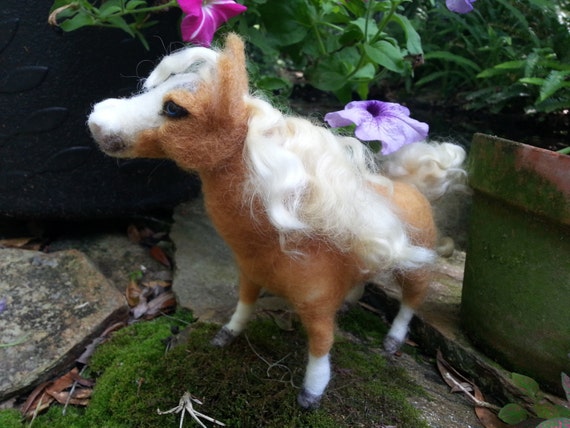 Needle Felted Palomino Horse Poseable Soft by MyBuddyBling on Etsy
