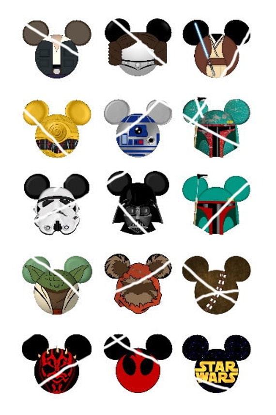 Download Various Star Wars character inspired Mickey head DIGITAL