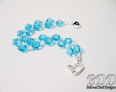 Musician's Necklace 19 Inches Musical Note Charm Eighth Note Jewelry Blue and White