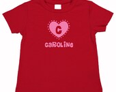 Personalized Valentine's Day T-Shirt with heart and child's name. Monogrammed. Il_170x135