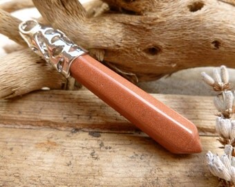 Goldstone Stone Set Pendant, Stone Charm Pendant C484