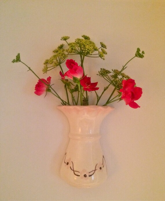 Sweet Little Vintage Ceramic Wall Pocket Wall Vase