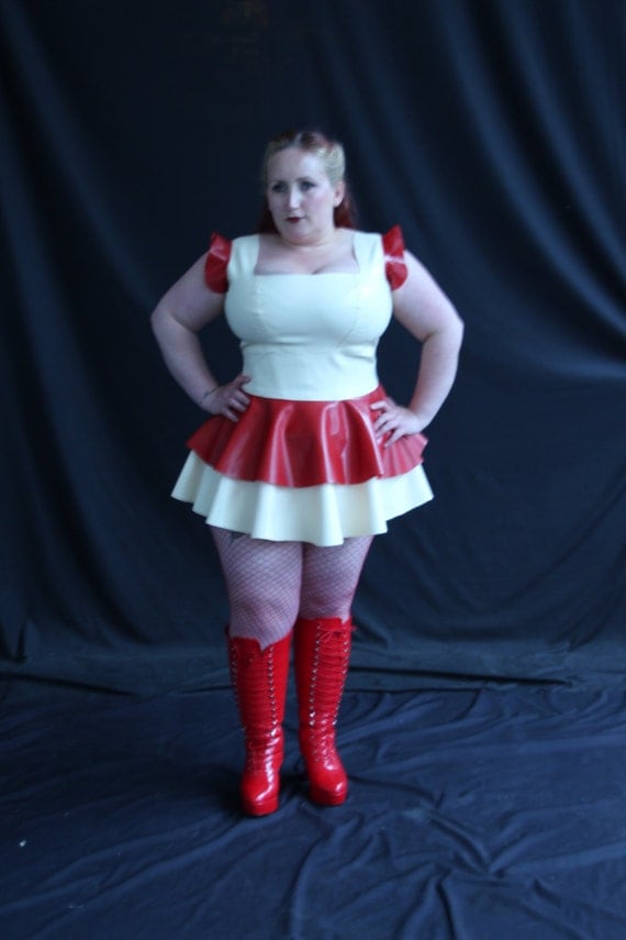 Plus Size White Red Nurses Latex Bbw By Phoenixxdesigns