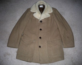 Vintage Pendleton "High Grade Western Wear" Made In USA Men's Brown Wool Rancher Cowboy Riding Jacket Coat Size Large