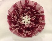 Maroon Hair Clip, Ribbon flower Hair clip, Snowflake bow Il_170x135