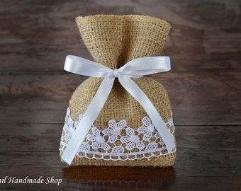 Rustic Favor Bags Candy Buffet Bags Burlap Beach Wedding