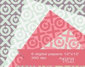 ON SALE 50 % OFF Xoxo digital collage sheet, Valentine's Day, heart, pastel candy colors, printable, scrapbooking paper, digital background, Il_170x135