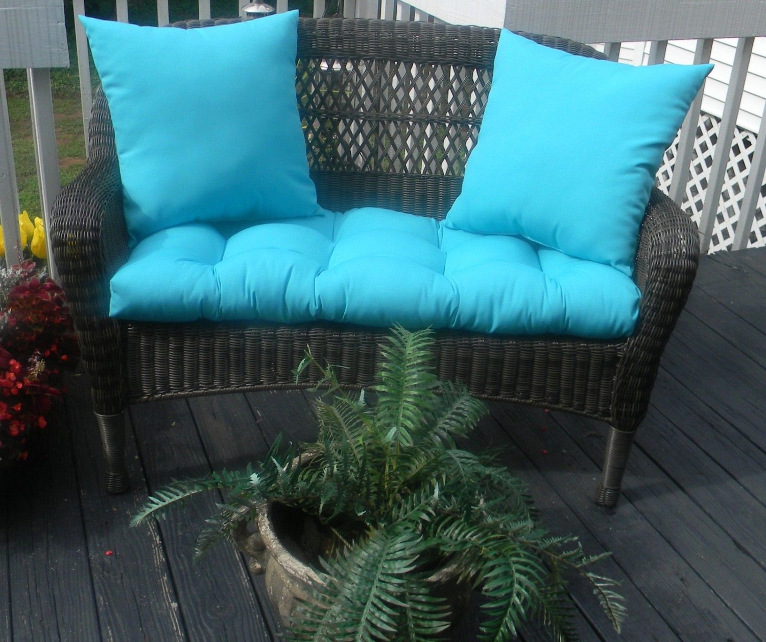 Indoor / Outdoor Cushion for Wicker Loveseat Bench Settee