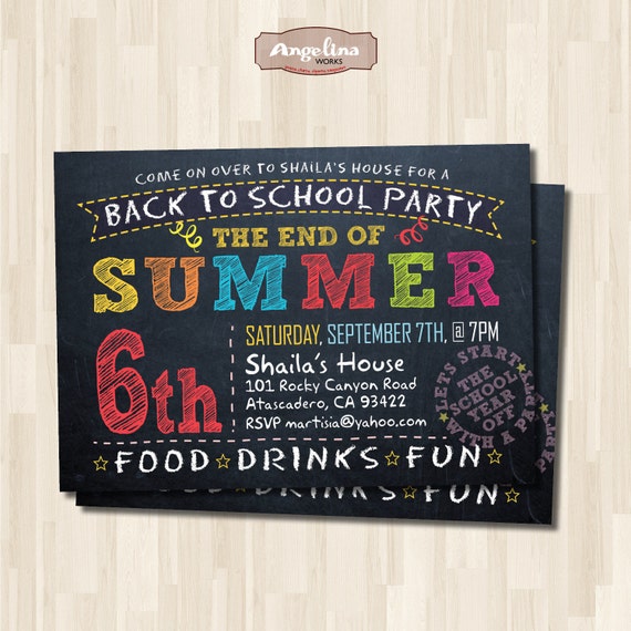 Back To School Pool Party Invitation Wording 8