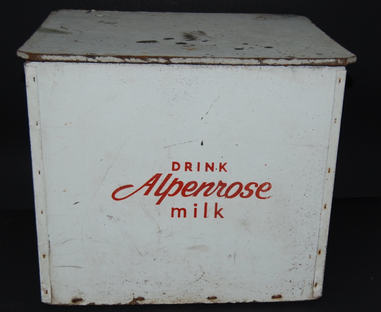 Alpenrose Dairy Milk Box Rustic Wood Milk Crate Primitive