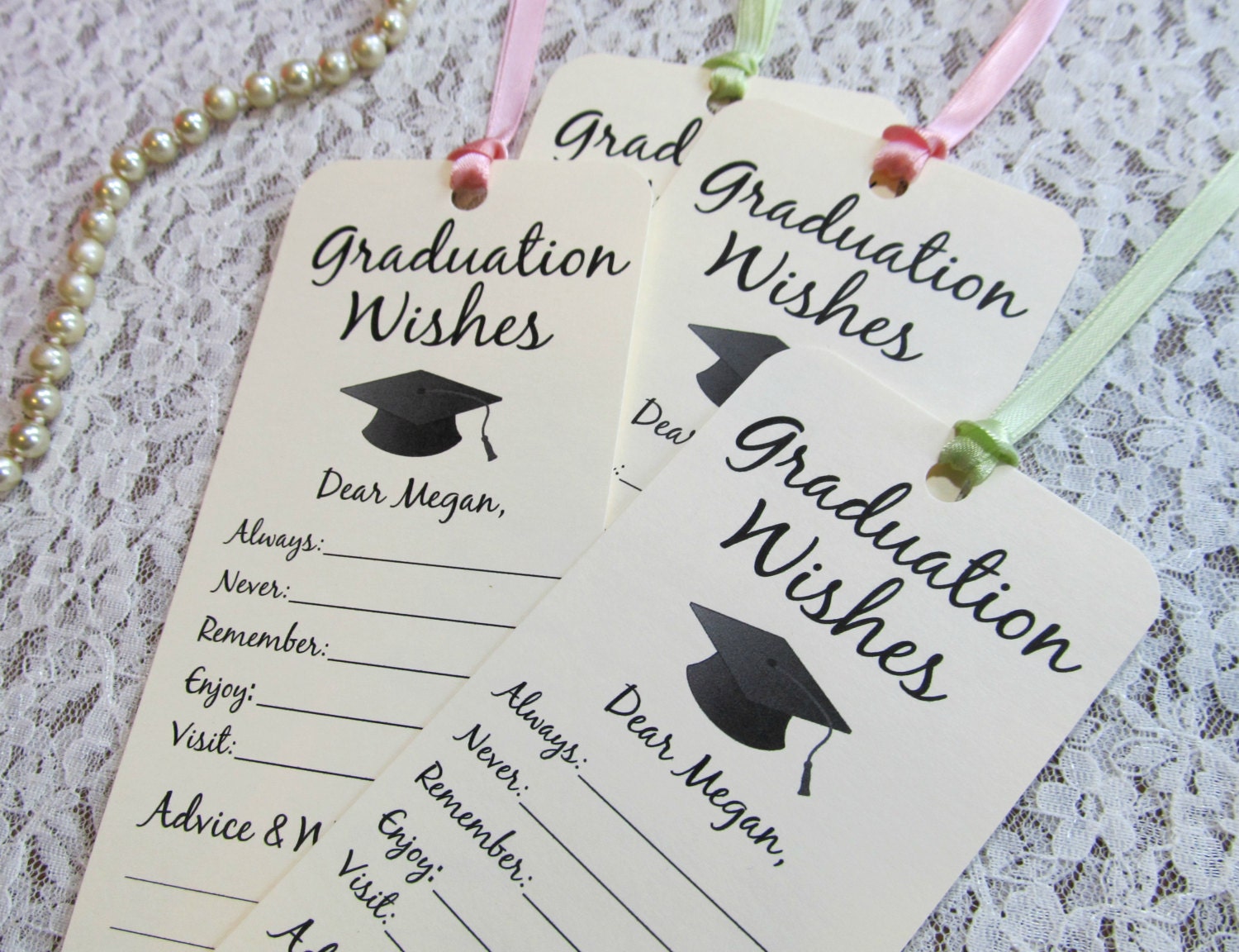 set of 8 graduation party wishing tree tags bookmark
