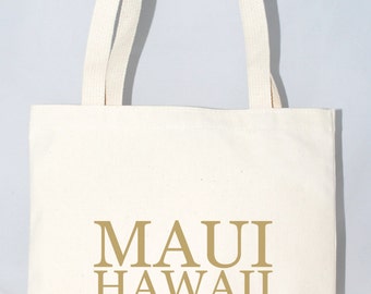 Maui, Hawaii Tote Bags Custom City, State Screen Printed Canvas Bags ...