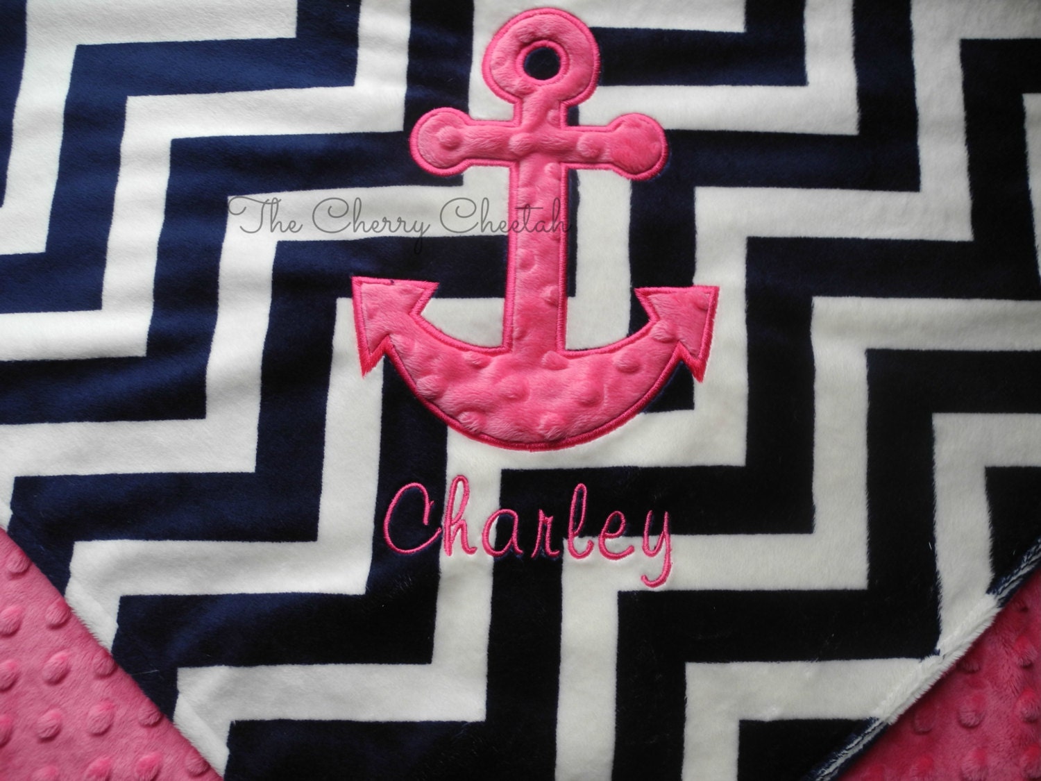 Personalized Baby Blanket 30x35 Anchor Baby Blanket Nautical