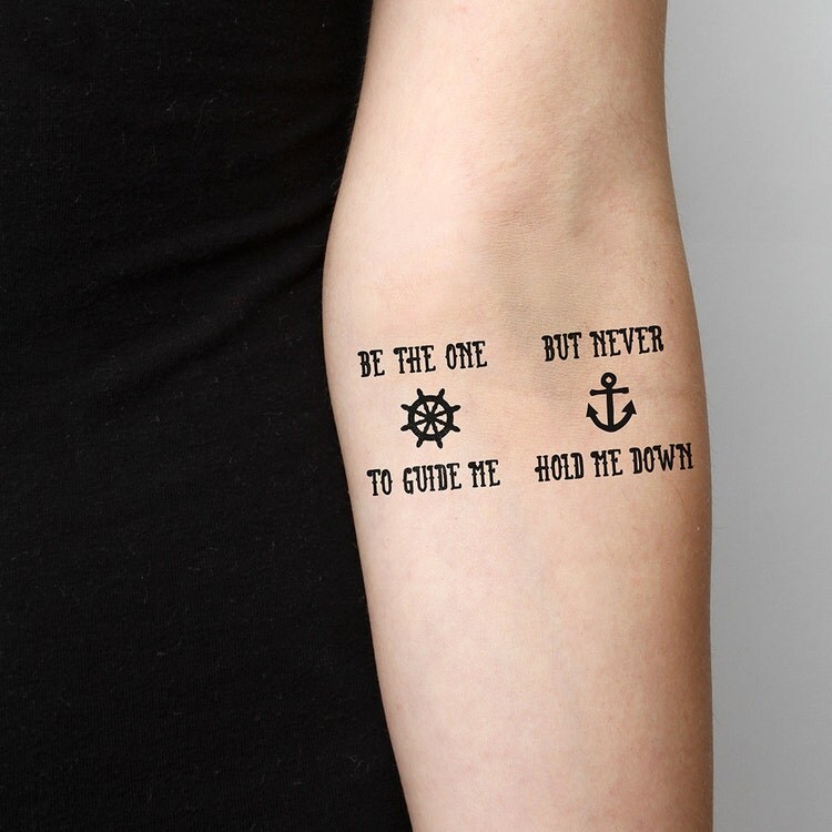 Anchor Guide Me Temporary Tattoo Set of 2 by Tattify on Etsy