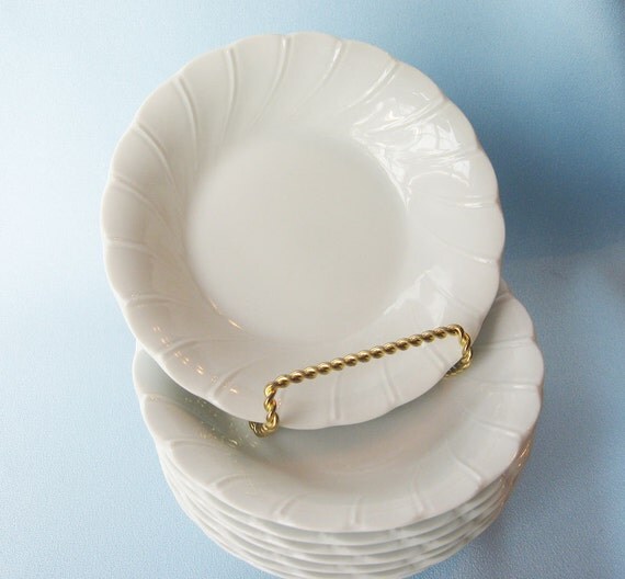 Set of 8 Sheffield Bone White by RoseArborVintage on Etsy