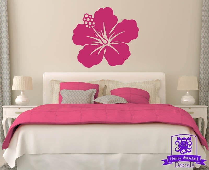 Hawaiian Flower Wall Decal by OverlyAttachedDecals on Etsy